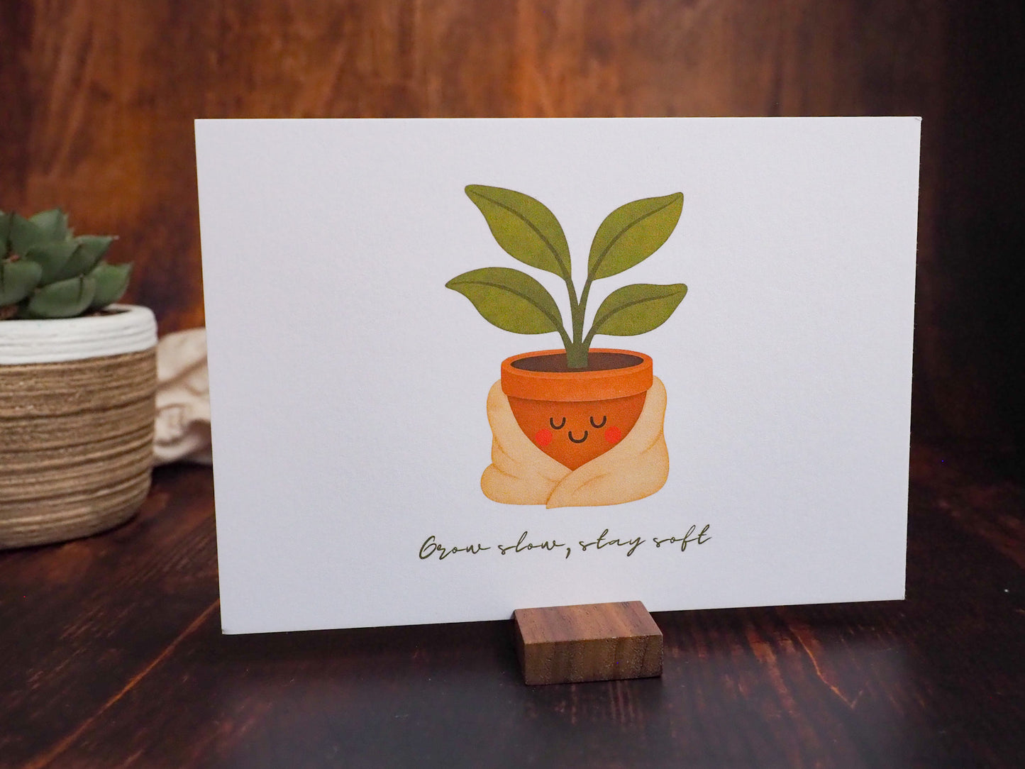 Grußkarte - Grow slow, stay soft
