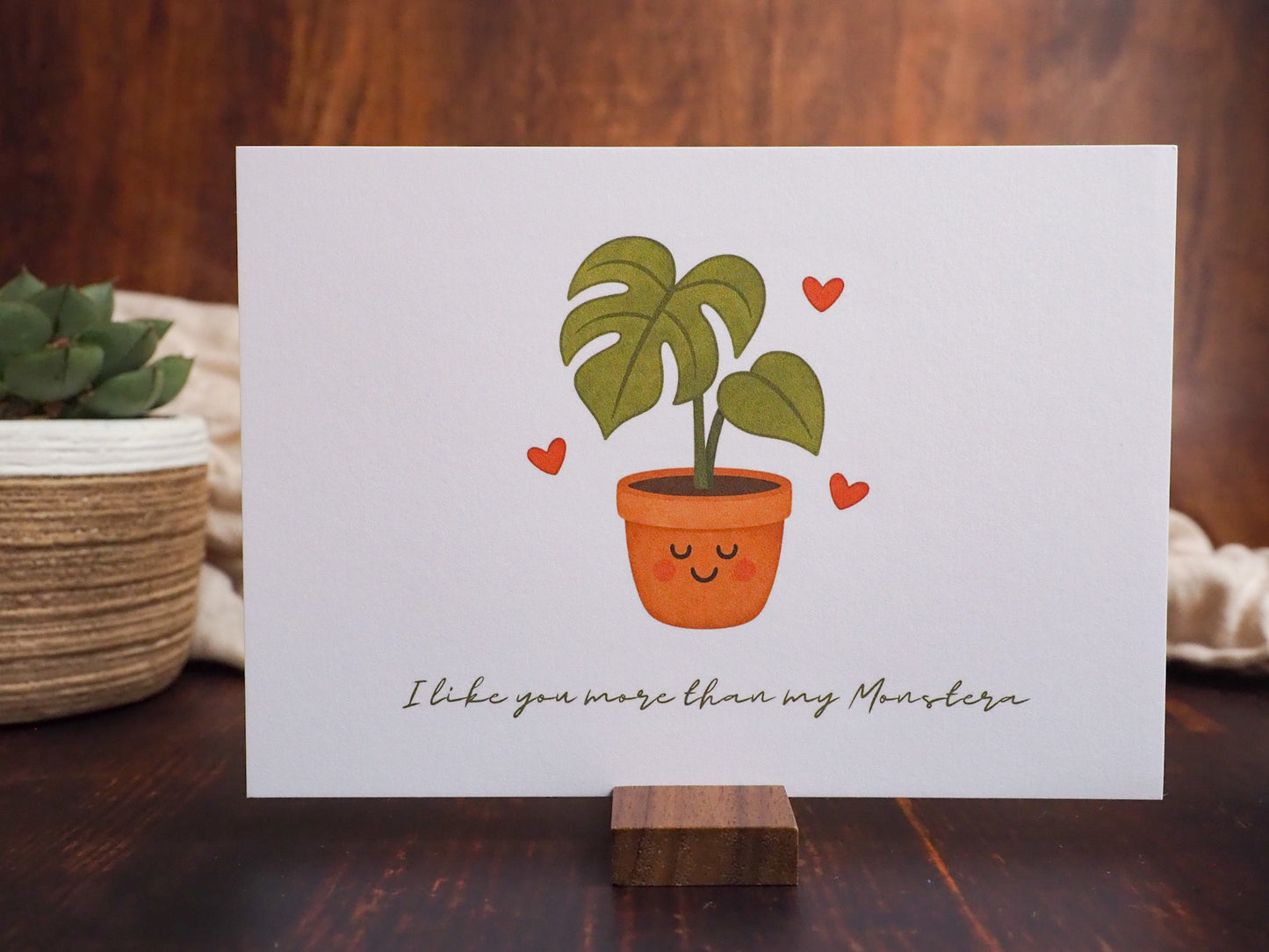 Grußkarte - Like you more than my Monstera