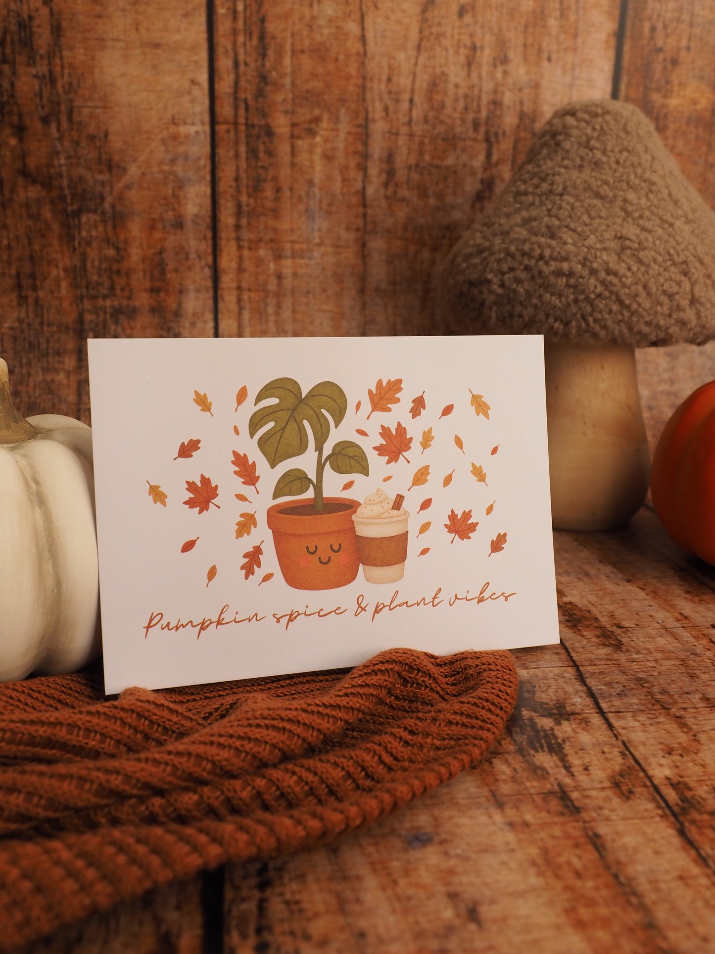 Grußkarte - Pumpkin spice & Plant vibes