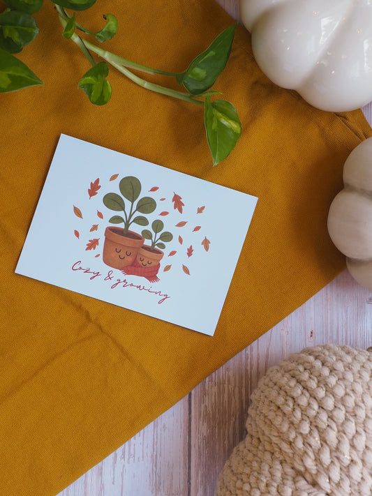 Grußkarte - Cozy & growing