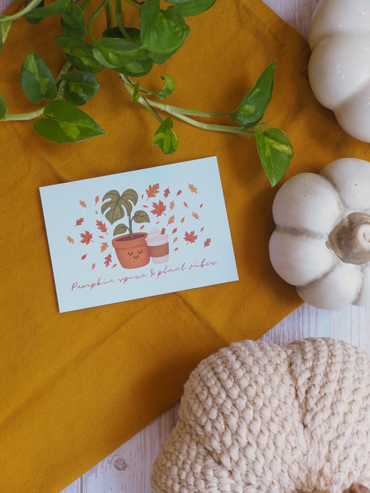 Grußkarte - Pumpkin spice & Plant vibes